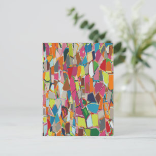 Modern Art Geometric Deco Multi-color Holiday Postcard