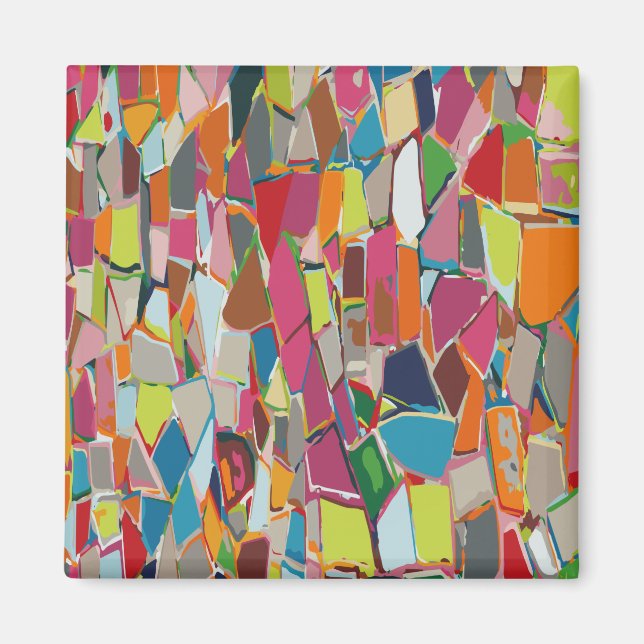 Modern Art Geometric Deco Multi-color Magnet (Front)