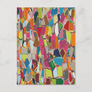 Modern Art Geometric Deco Multi-color Postcard