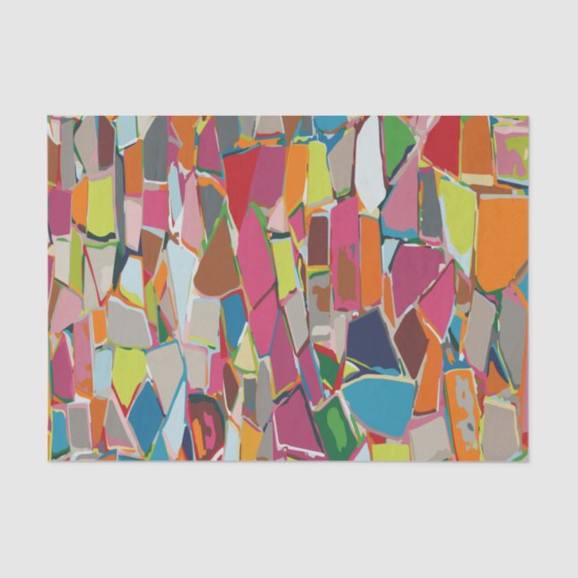 Modern Art Geometric Deco Multi-color Tissue Paper (Front)