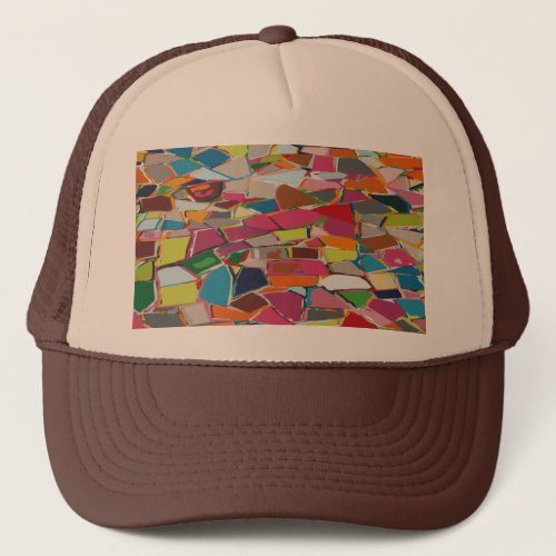 Modern Art Geometric Deco Multi_color Trucker Hat