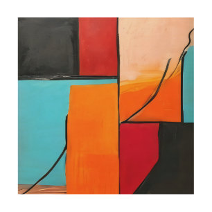 modern art, geometric shapes, abstract design, geo wood wall art