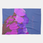 Modern Art Happy Colorful Flowers +Custom Name Kitchen Towel