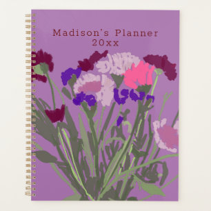 Modern Art Happy Colorful Wildflowers +Custom Name Planner