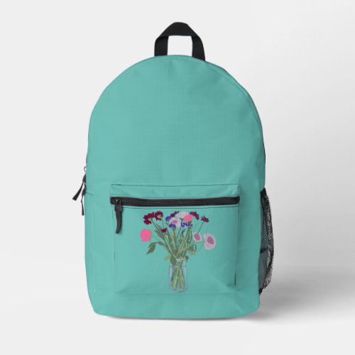 Modern Art Happy Colorful Wildflowers  Printed Backpack