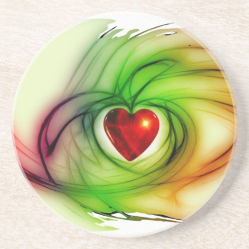 Modern art heart chic love pattern gifts for her drink coaster