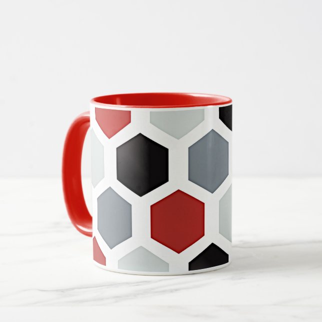 Modern Art Hexagon Pattern Mug (Front Left)