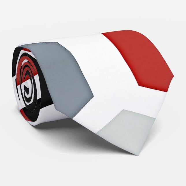 Modern Art Hexagon Pattern Neck Tie (Rolled)