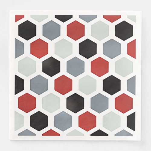 Modern Art Hexagon Pattern Paper Dinner Napkins