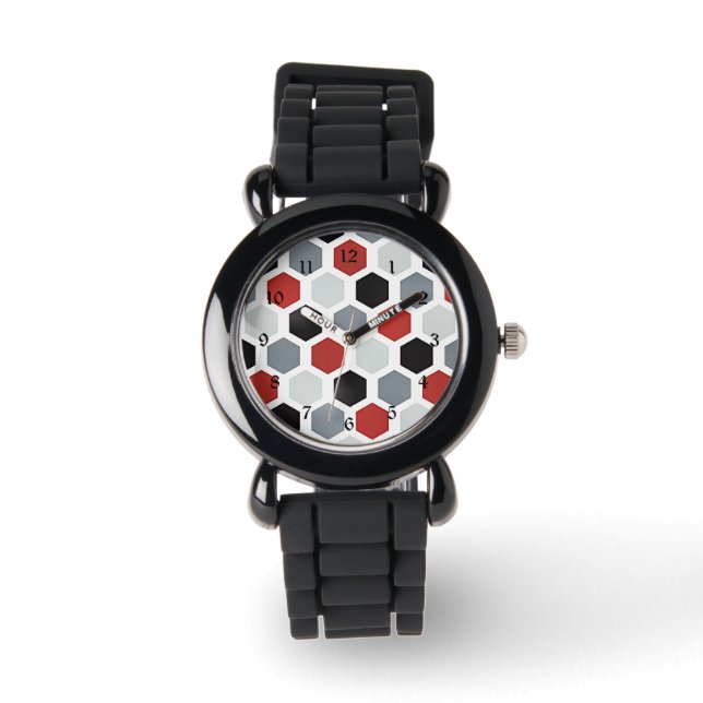 Modern art Hexagon Pattern Watch (Front)