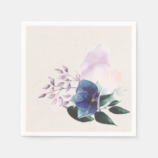 Modern Art Hydrangea Customizable Napkins