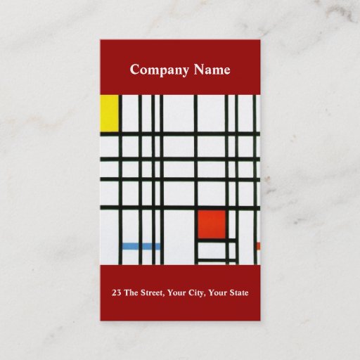 Customizable Modern Art Inspired Business Card red