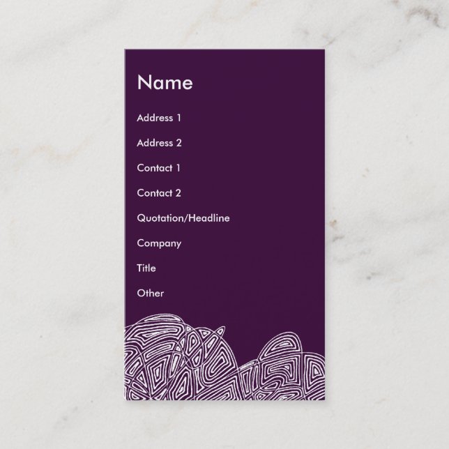 Modern Art Lady Business Card (Front)