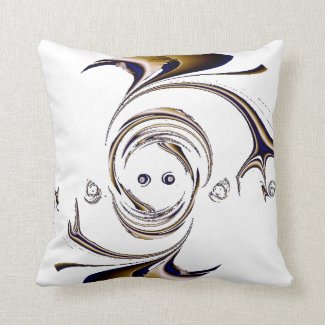 Modern Art Lady is Golden Throw Pillows