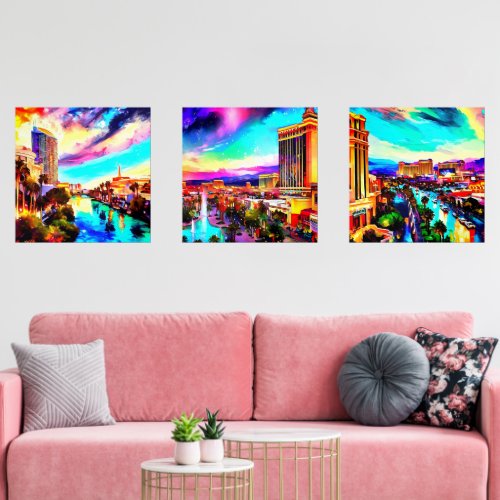 Modern Art Las Vegas Wall Art Sets