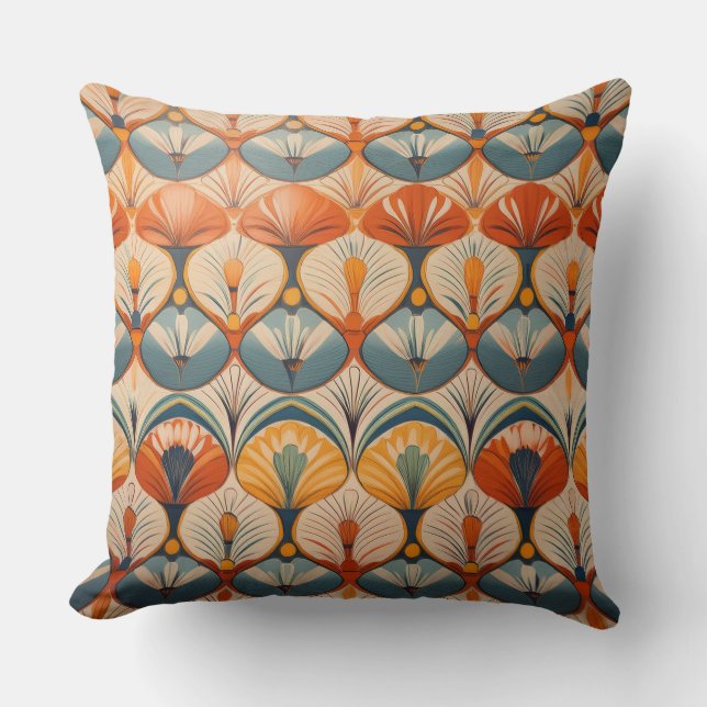 Modern art leafs throw pillow (Front)
