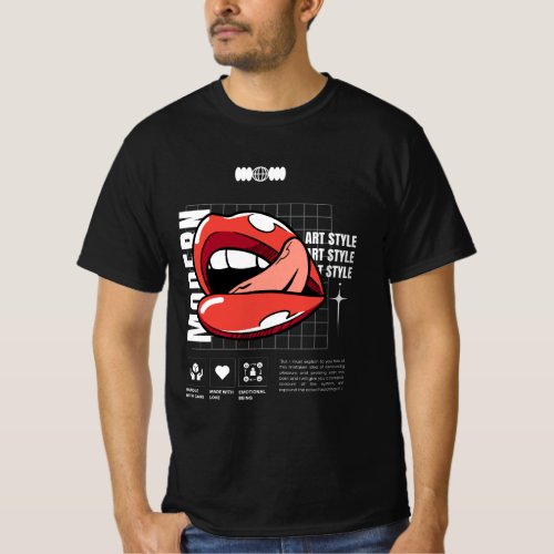 Modern Art Lip Print T_Shirt