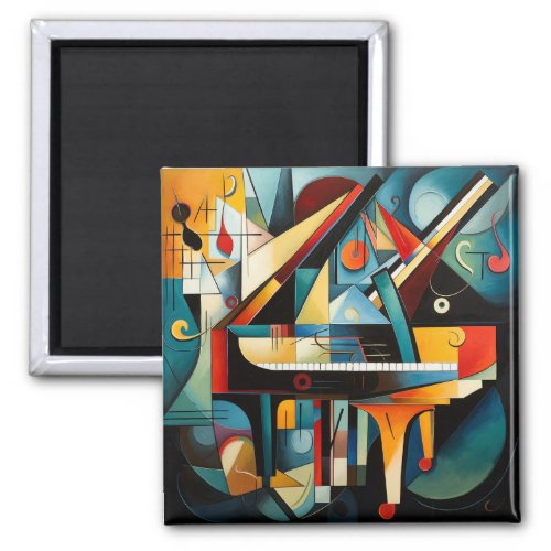 Modern art magnet of piano
