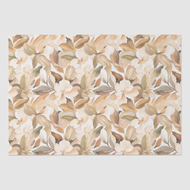 Modern Art Magnolias Floral  Tissue Paper (Front)