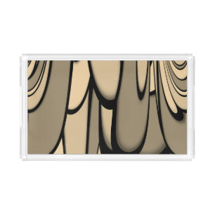 Modern Art Melting Brown Hues Acrylic Tray