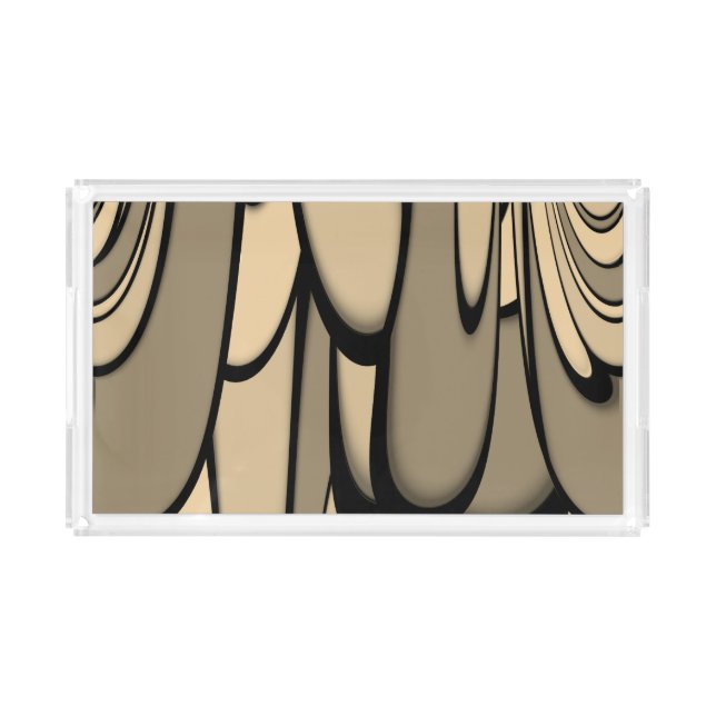 Modern Art Melting Brown Hues  Acrylic Tray (Front)