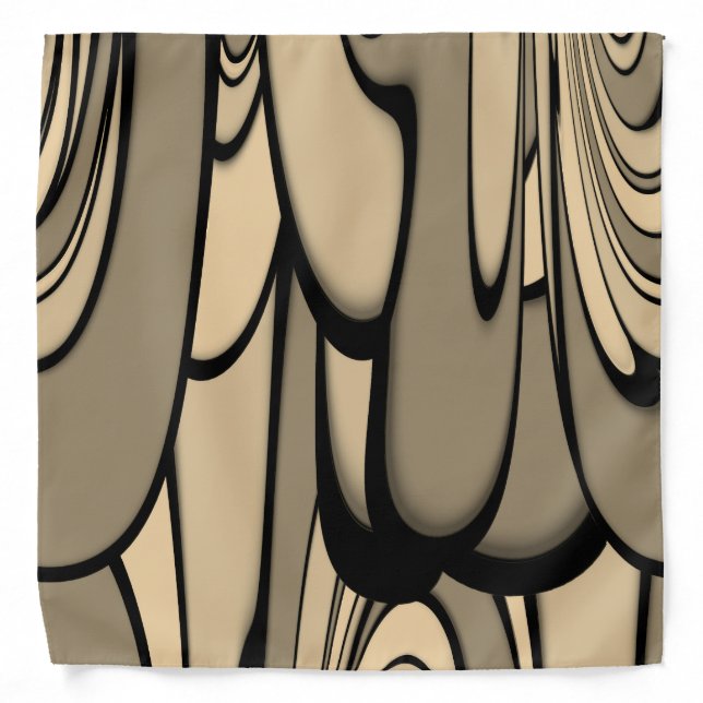 Modern Art Melting Brown Hues  Bandana (Front)