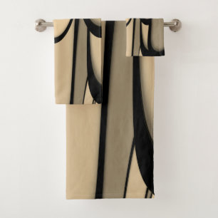 Modern Art Melting Brown Hues Bath Towel Set