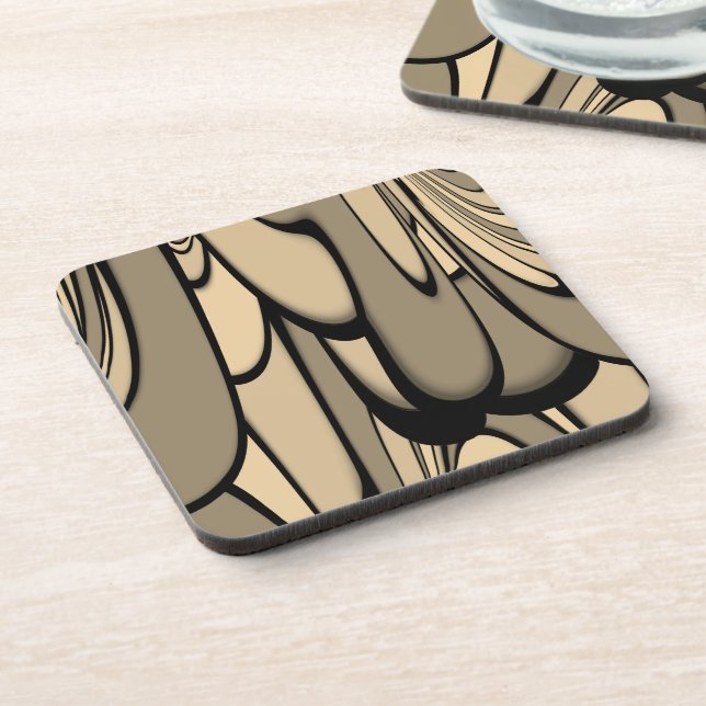 Modern Art Melting Brown Hues  Beverage Coaster (Left Side)