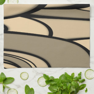 Modern Art Melting Brown Hues Kitchen Towel