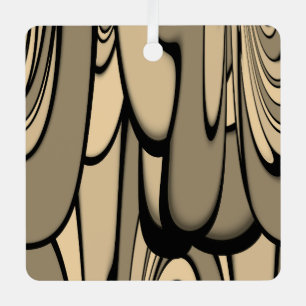 Modern Art Melting Brown Hues Metal Ornament