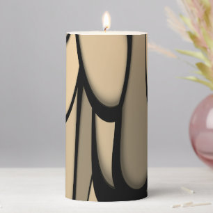 Modern Art Melting Brown Hues Pillar Candle