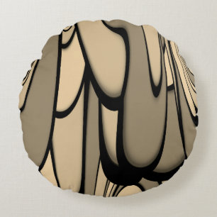 Modern Art Melting Brown Hues Round Pillow