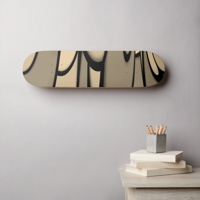 Modern Art Melting Brown Hues  Skateboard (Wall Art (Horz))