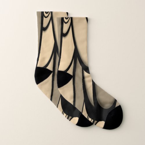 Modern Art Melting Brown Hues  Socks