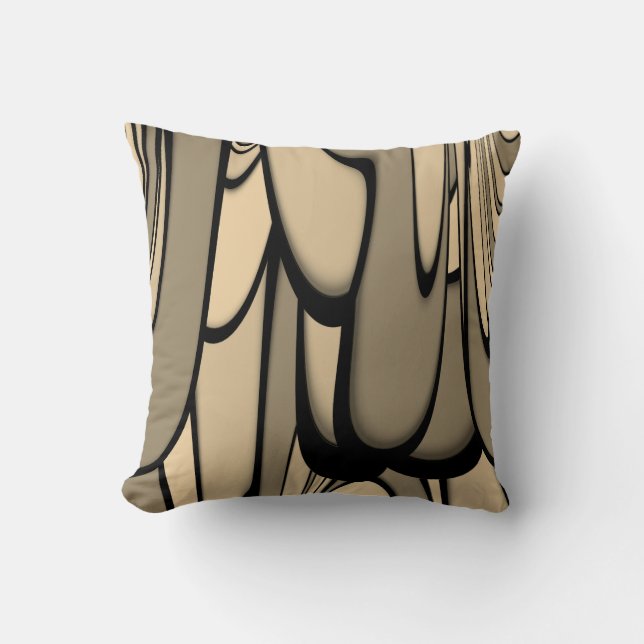 Modern Art Melting Brown Hues  Throw Pillow (Front)