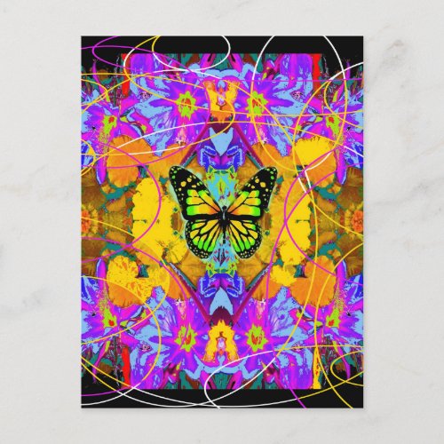 Modern Art Monarch Butterfly Daeden by Sharles Postcard