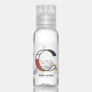 Modern Art Monogram And Cute Bird - Letter "C" Hand Sanitizer