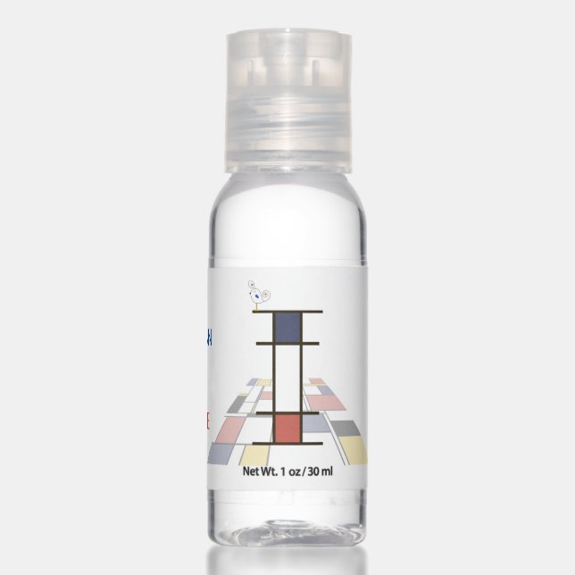 Modern Art Monogram And Cute Bird - Letter "I" Hand Sanitizer (Front)