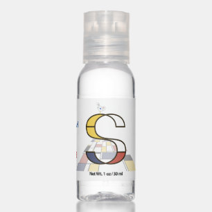 Modern Art Monogram And Cute Bird - Letter "S" Hand Sanitizer