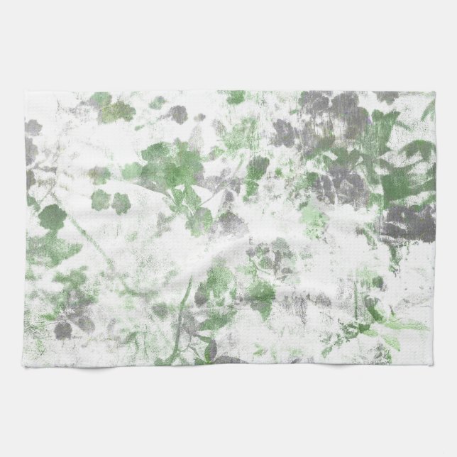 Modern art of flower pattern and wall texture mix kitchen towel (Horizontal)