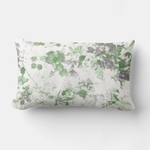 Modern art of flower pattern and wall texture mix lumbar pillow