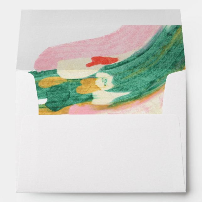 Modern Art Paint Strokes With Return Address Envelope (Back (Bottom))