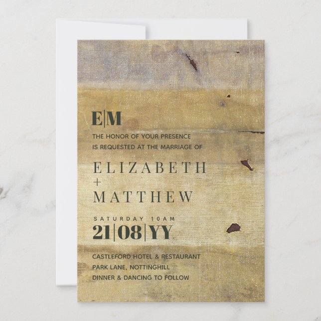 Modern Art Painting Typography Wedding Invites (Front)