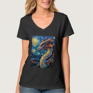 Modern Art Painting Van Gogh Starry Night Dragon T-Shirt