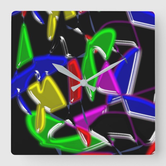 Modern art paintings ,Colour explosion Square Wall Clock (Front)