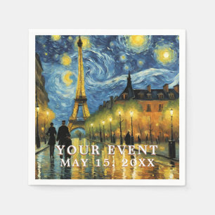 Modern Art Paris Starry Night Napkins