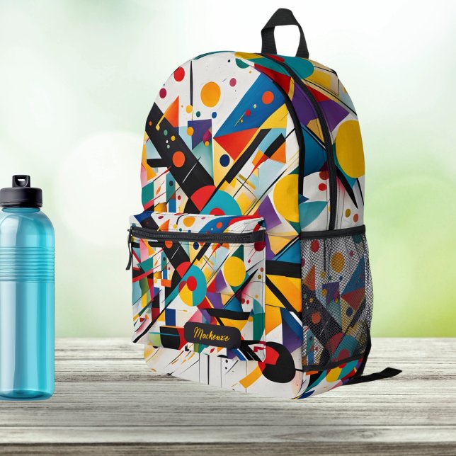 Modern Art Personalized Name Abstract Pattern Printed Backpack (Modern Art Personalized Name Abstract Pattern Printed Backpack by Ricaso. Add own name )