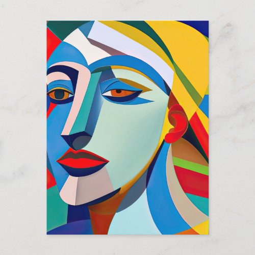 Modern Art Picasso Style Woman Postcard