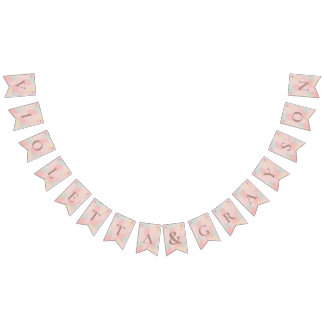 Modern Art Pink Pastel Wedding Bunting Flags