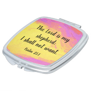 Modern Art Psalm 23:1 Bible Quote Compact Mirror